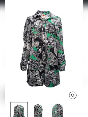 FARM Rio Black White & Green Foliage Long-Sleeve Romper